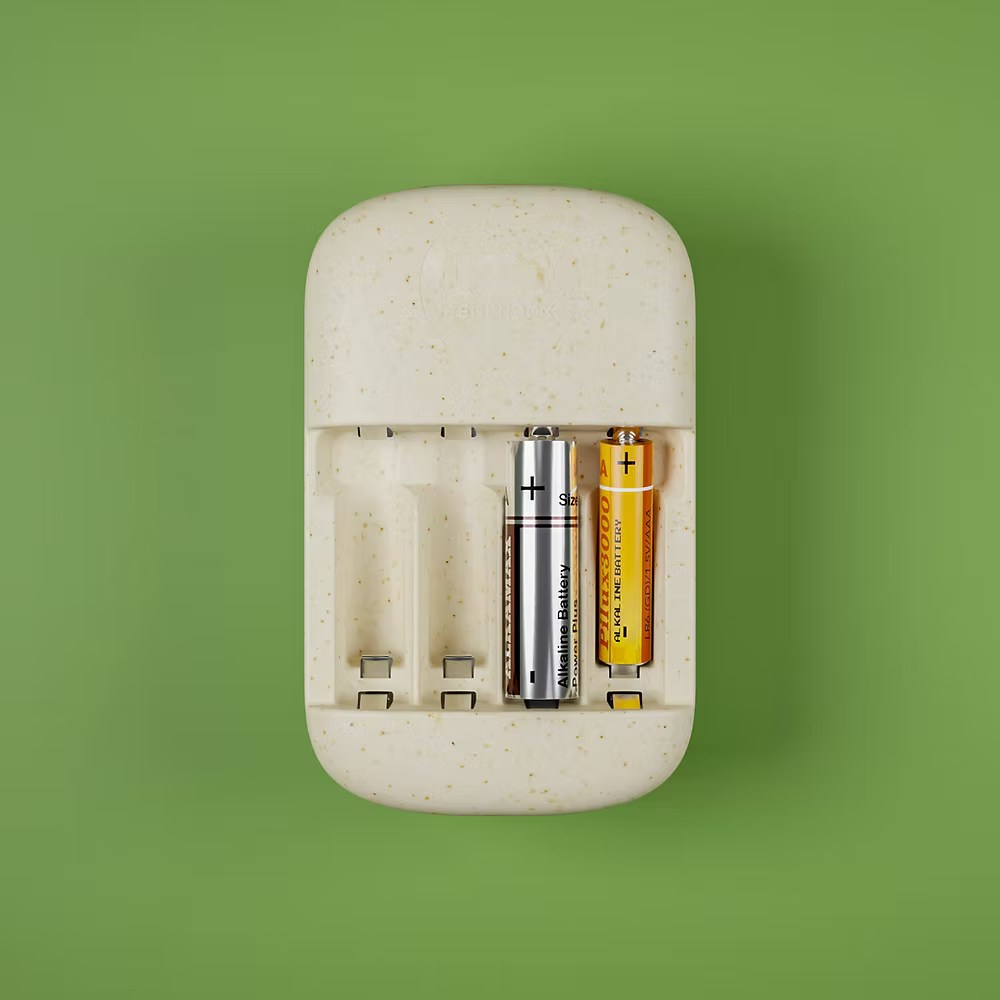 Régénérateur de piles alcalines jetables RegenBox 2 en plastique biosourcé Greenfib