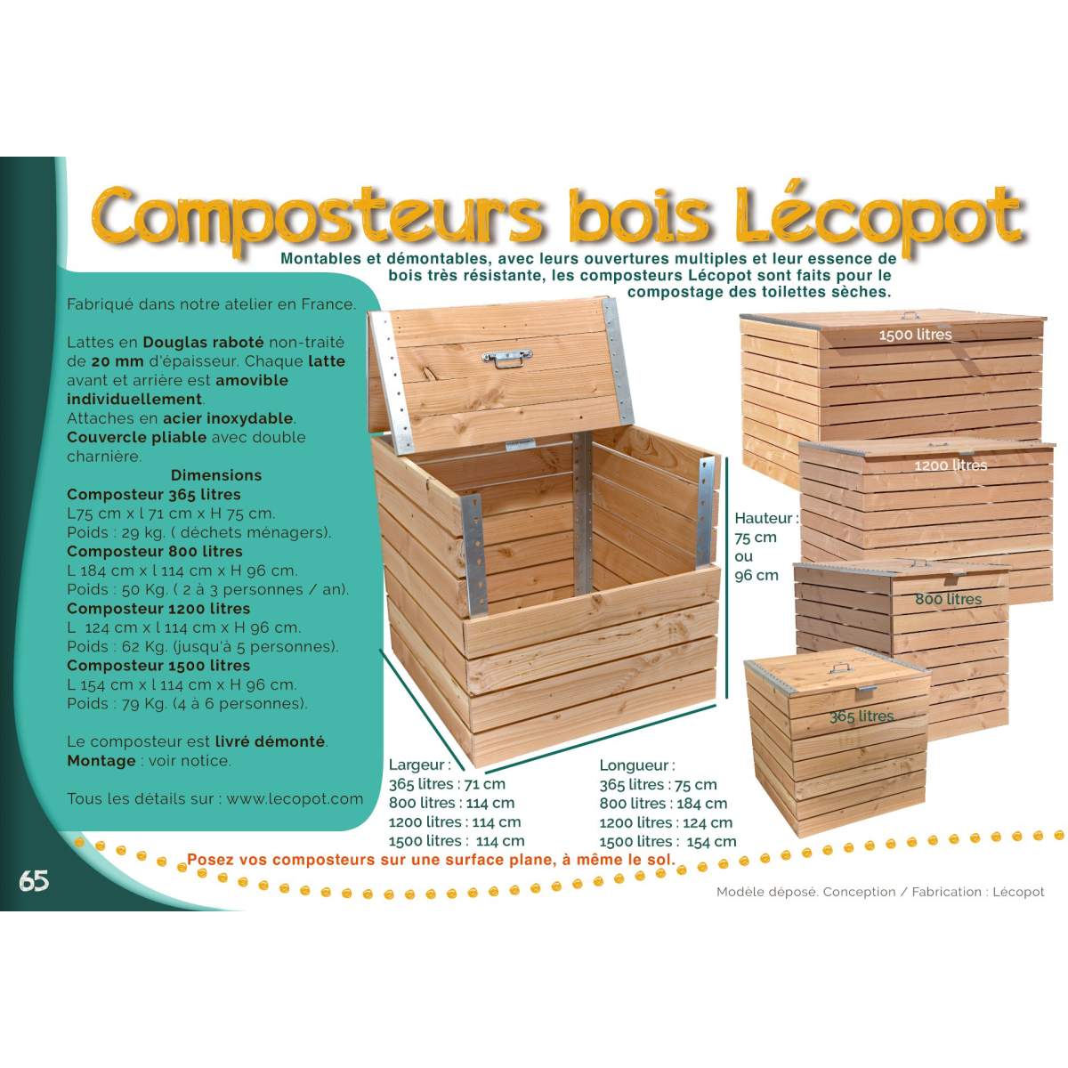 - Composteur Bois Et Métal Compost Nature - 365 Litres - Lowreka