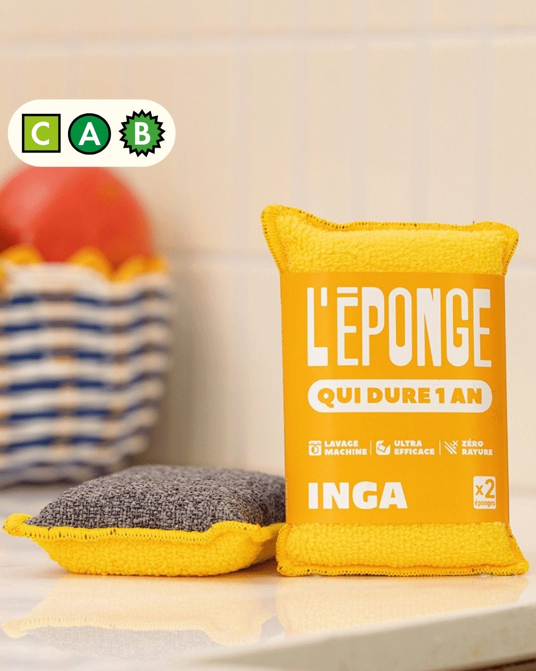Les éponges - Duo d'éponges lavables et réutilisables - Lowreka