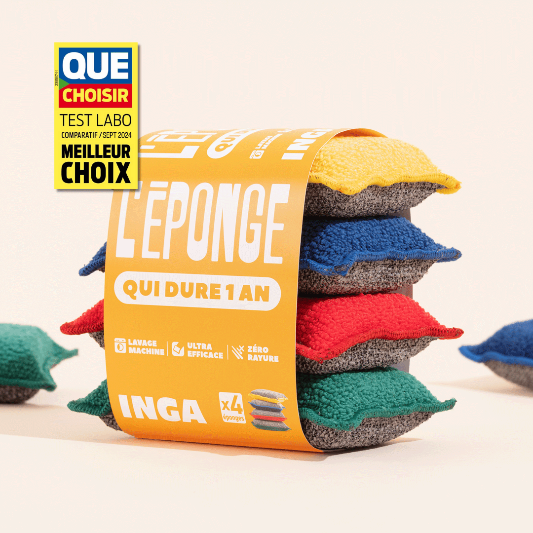 Les packs - Pack éponges lavables 4 couleurs - Lowreka