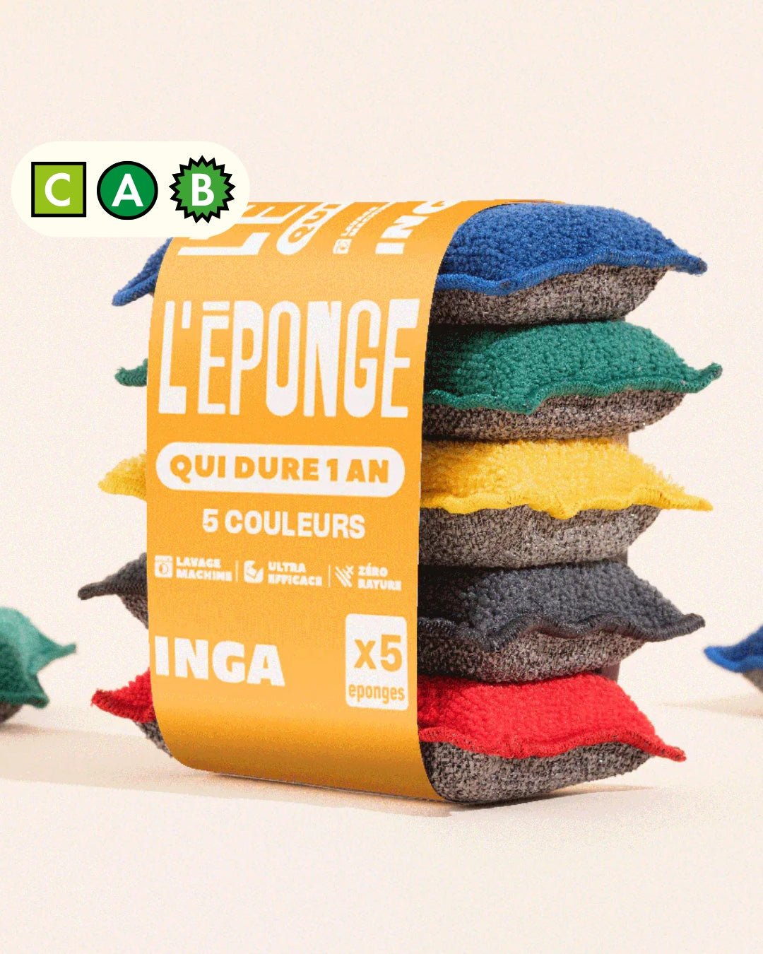 Les packs - Pack éponges lavables 4 couleurs - Lowreka