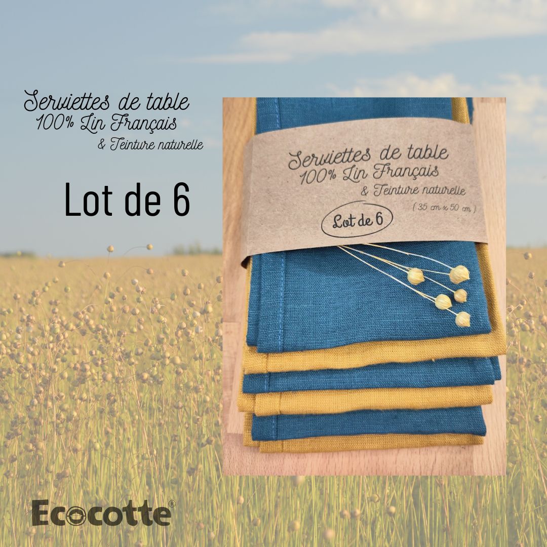  - Lot de 4 Serviettes en lin français - Lowreka