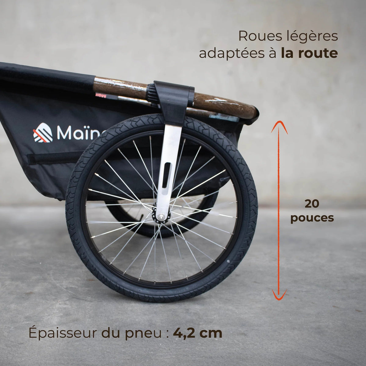 Physical - Remorque de vélo Maïna en lin légère et pratique 20" - Lowreka