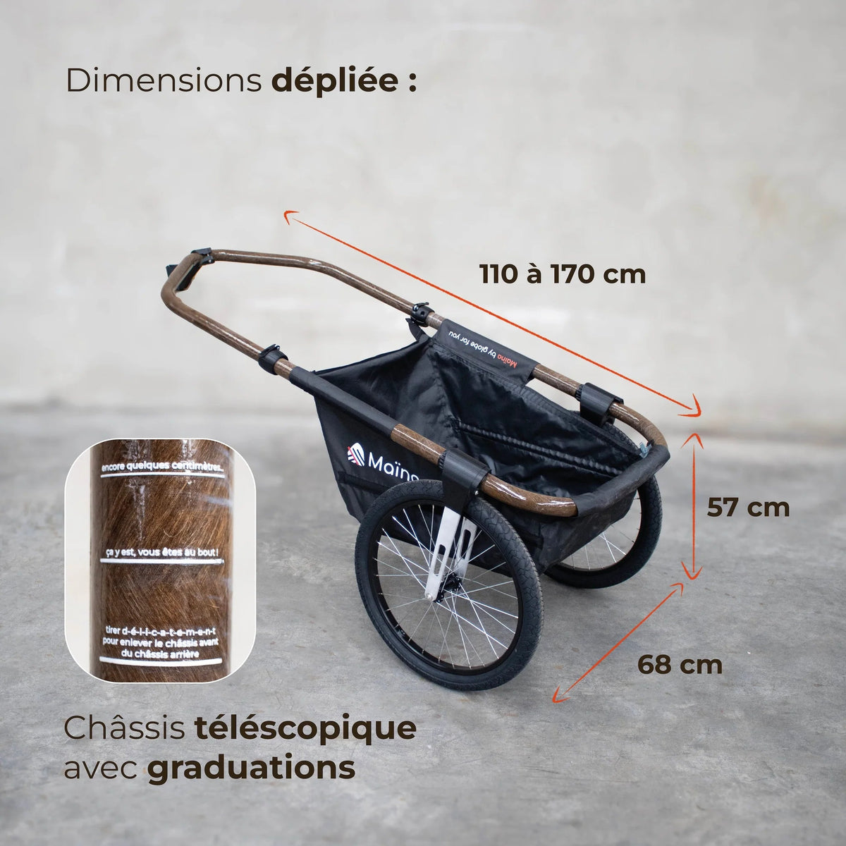 Physical - Remorque de vélo Maïna en lin légère et pratique 20" - Lowreka